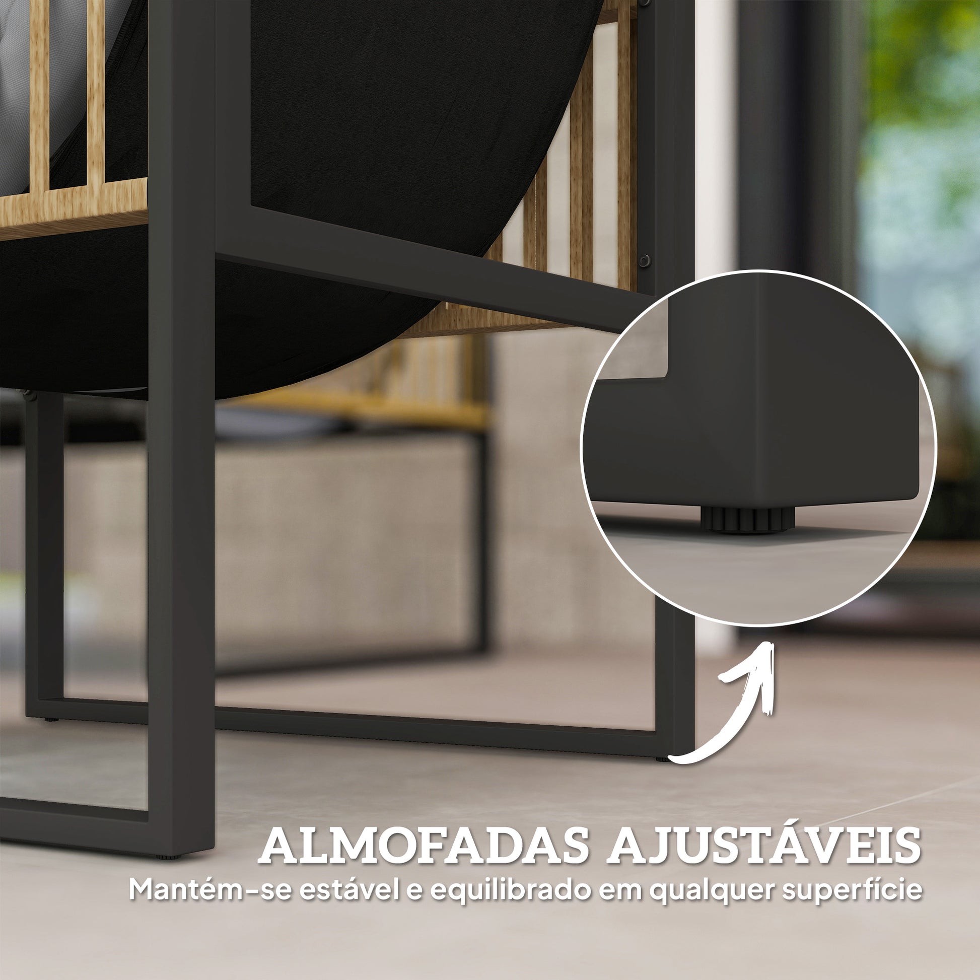 Conjunto de Jardim de Vime Sintético de 4 Peças Móveis de Exterior Inclui Sofá de 2 Lugares 2 Poltronas 1 Mesa de Centro de Vidro com Almofadas Cinza e Madeira