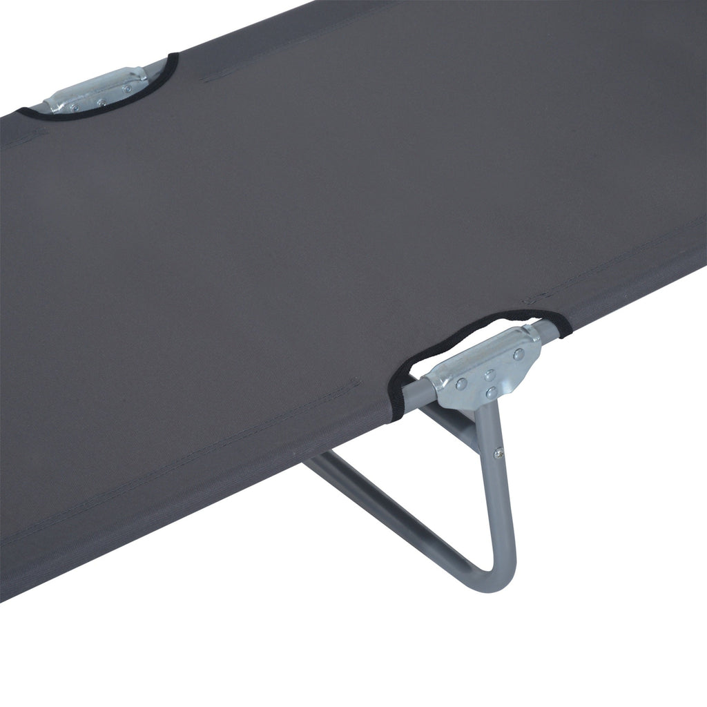 Espreguiçadeira de Jardim Dobrável com Toldo Removível e Ajustável em Ângulo e Encosto Ajustável em 4 Posições para Jardim Terraço Campismo Exterior 187x58x36cm Cinza