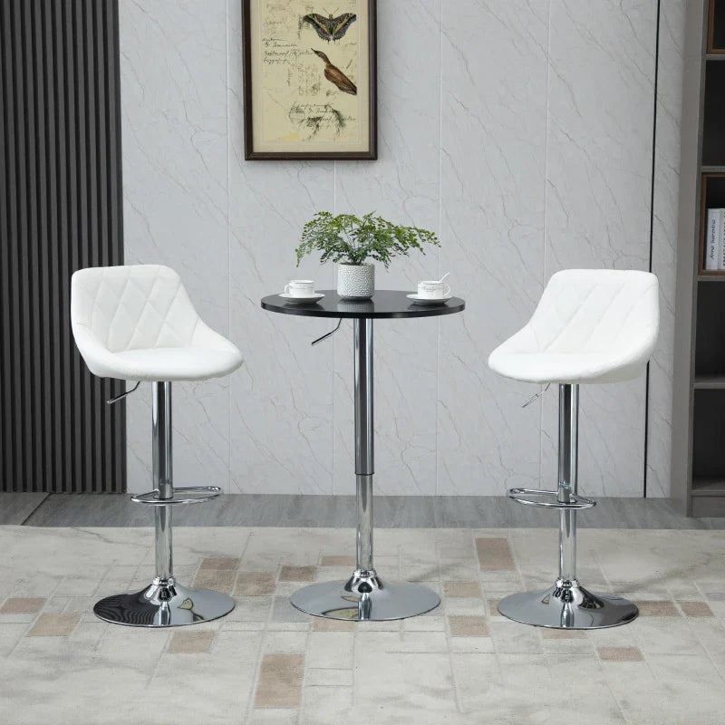 Conjunto de 2 Bancos de Bar Mali - Branco - Design Moderno - Leva-Me Contigo - Móveis & Decoração
