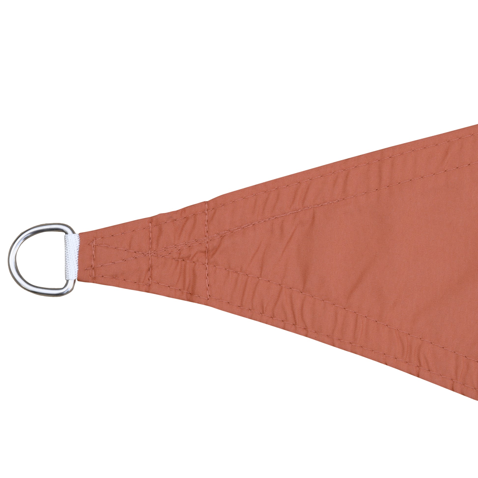 Vela de Sombra Triangular 3x3x3 m Toldo Vela de Poliéster com Proteção UV Aneis em Forma de D e Cordas para Jardim Pátio Piscina Terracota