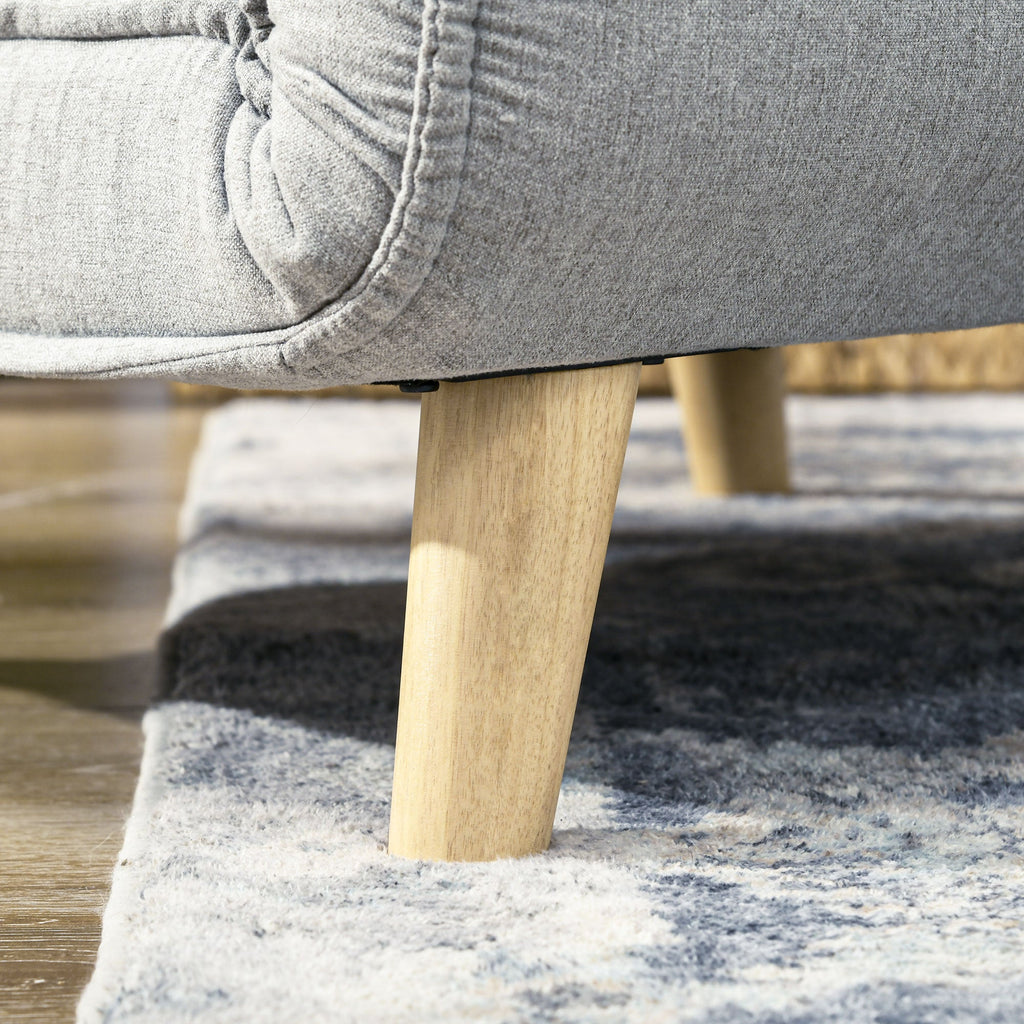 Poltrona 2 em 1 Sofá Cama Individual Dobrável com Encosto Ajustável e Almofada para Sala de Estar Dormitório Escritório Carga 150 kg 72x78x79 cm Cinza
