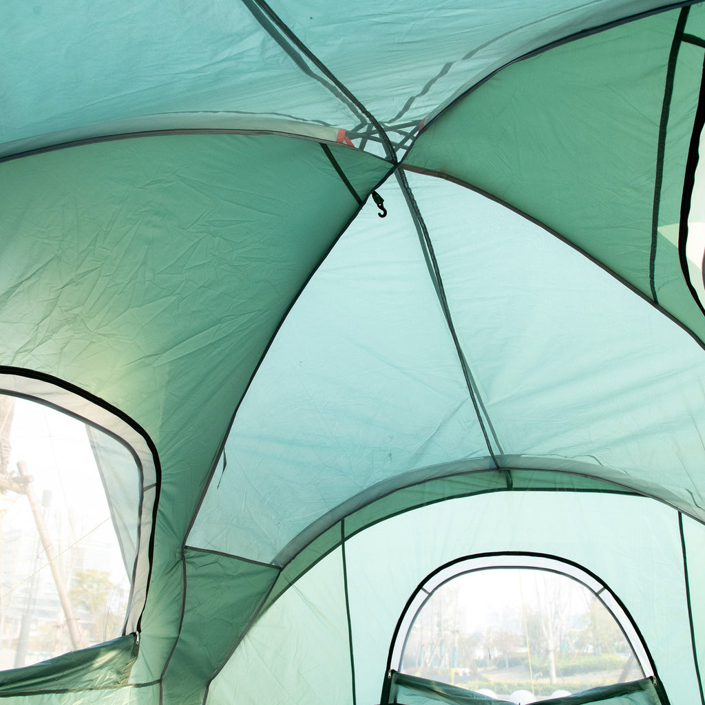 Tenda de Campismo para 4-5 Pessoas Impermeável 3000mm+ Anti UV com Bolsa de Transporte e Gancho para Luz 455x230x180cm Verde