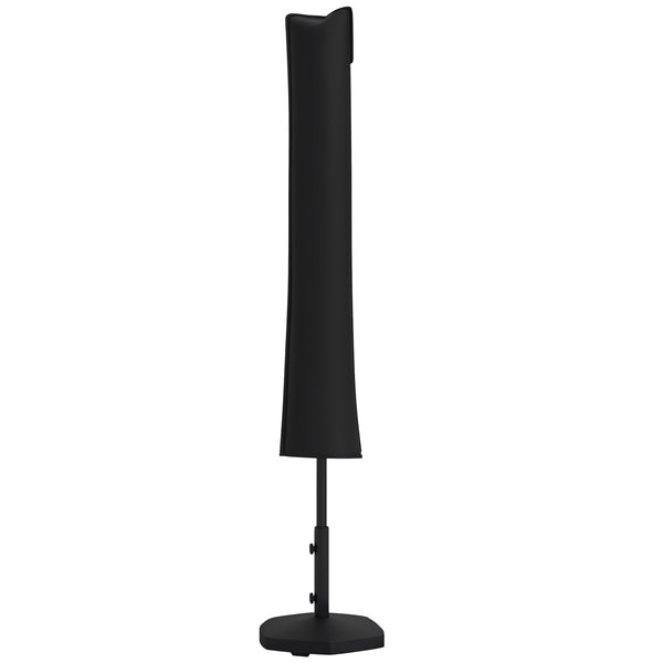 Capa de Proteção para Chapéu de Sol Capa Impermeável de Tecido Oxford 420D Cobertura para Chapéu de Sol com Fecho de Correr para Jardim Exterior 178x25/35 cm Preto