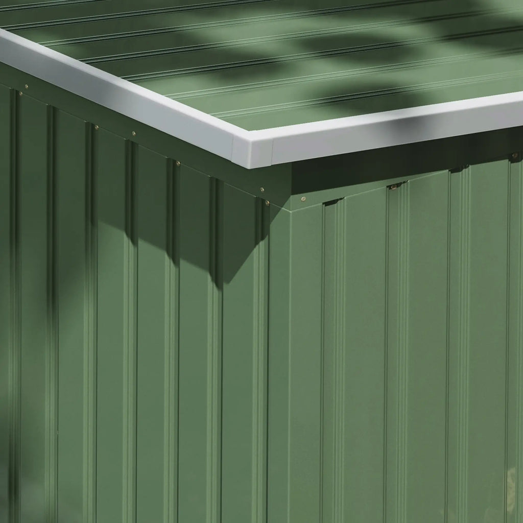 Abrigo de Jardim 280x130x172cm Abrigo de Exterior de Aço Galvanizado com Porta Corredeira e Ventilações para Armazenamento de Ferramentas Verde Claro