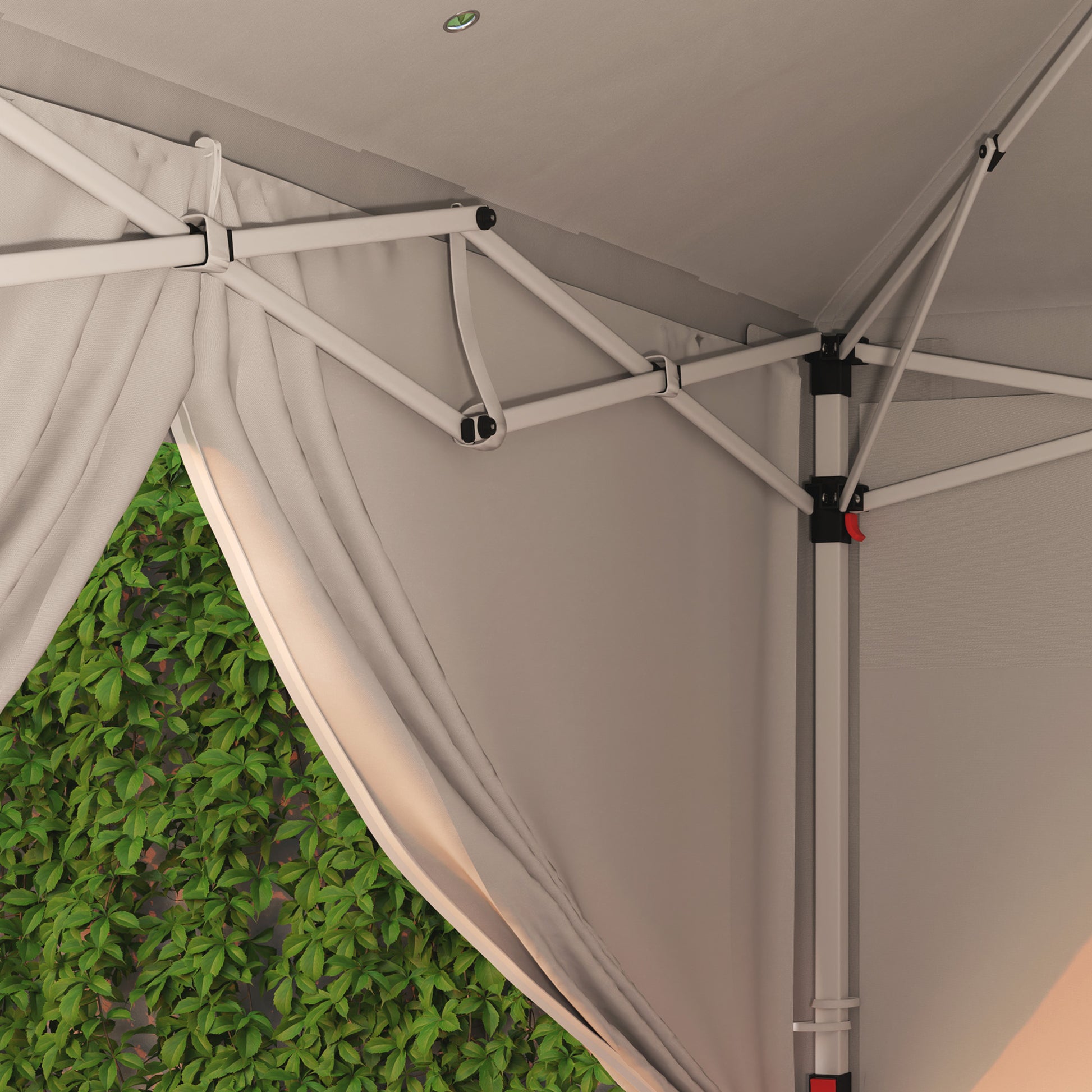 Tenda Dobrável 5,90x2,95 m Tenda de Jardim com 6 Paredes Laterais Impermeável Anti-UV e Bolsa de Transporte Tenda para Campismo Festas Branco