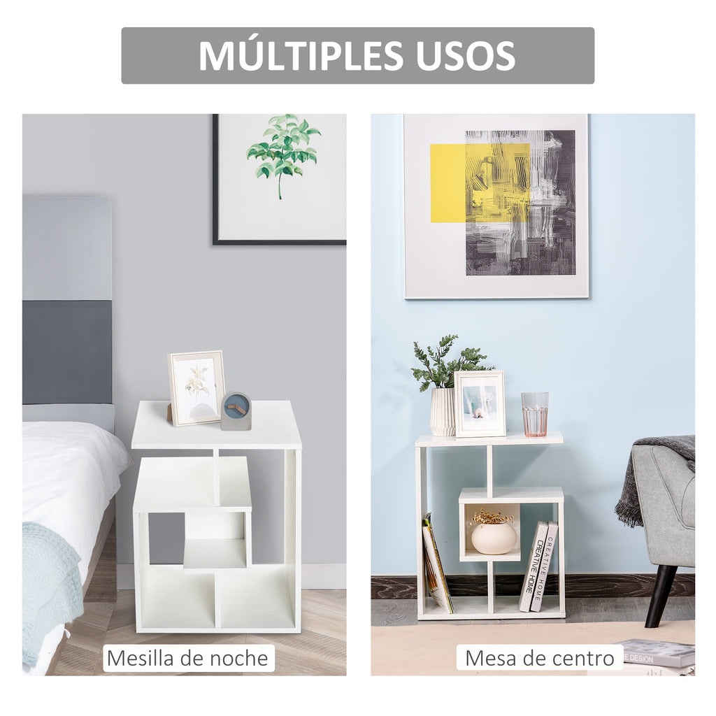 Mesa de Centro Mesa-de-Cabeceira Mesa de Café, Chá Mesas de Apoio para Sala Quarto Estante para Arrumação 45x40x55cm Branco