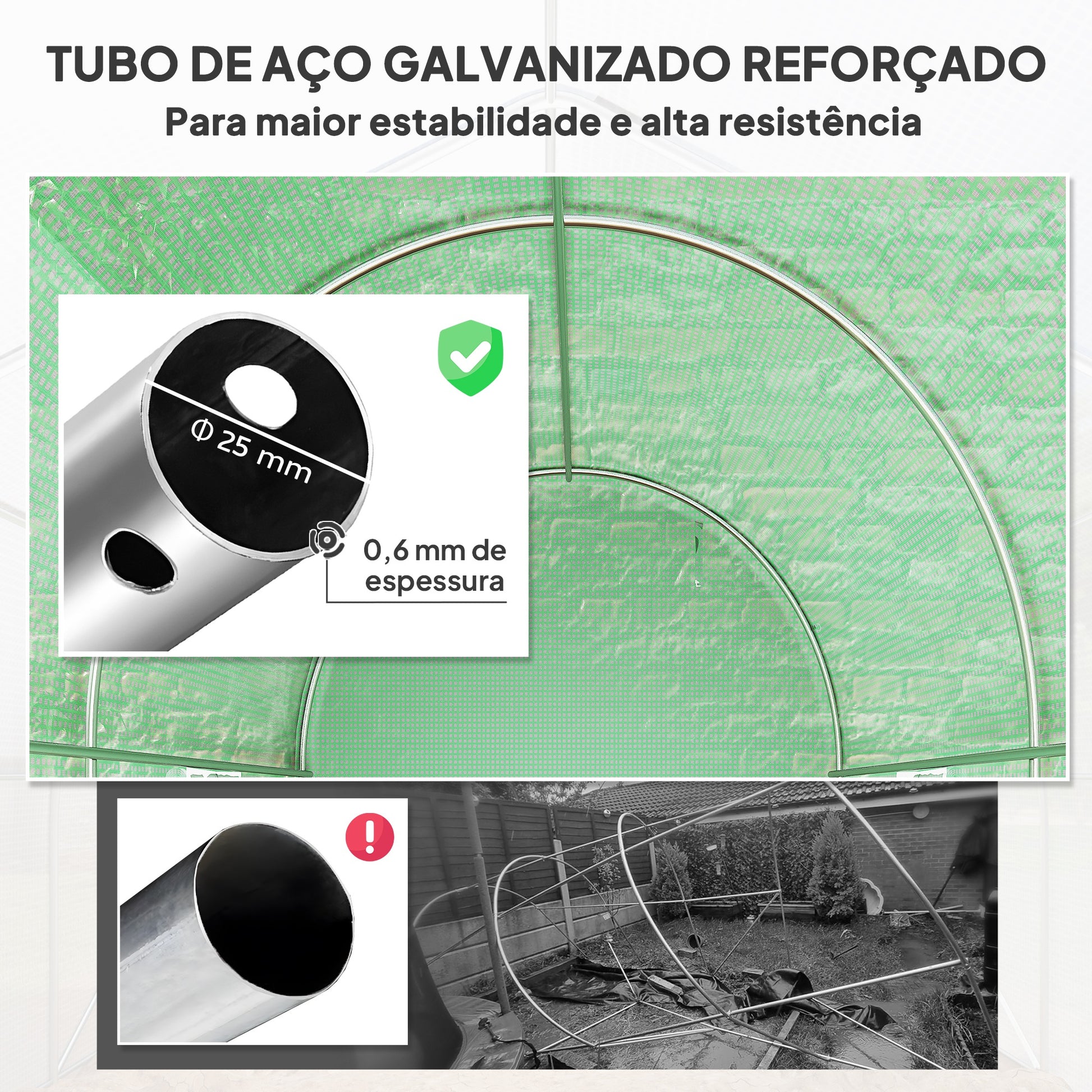 Estufa Tipo Túnel 298x197x189 cm com Porta e 4 Janelas Estufa de Jardim para Cultivo de Plantas e Verduras com Cobertura PE 140g/㎡ Verde