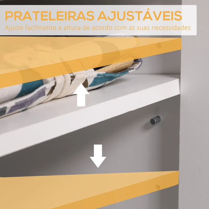 Aparador de Cozinha com 3 Portas de Vidro e Suporte para Garrafas em Forma de X para 4 Garrafas Móvel Buffet Auxiliar para Sala de Jantar Estilo Moderno Anti-Tombo 90x37x75cm Branco