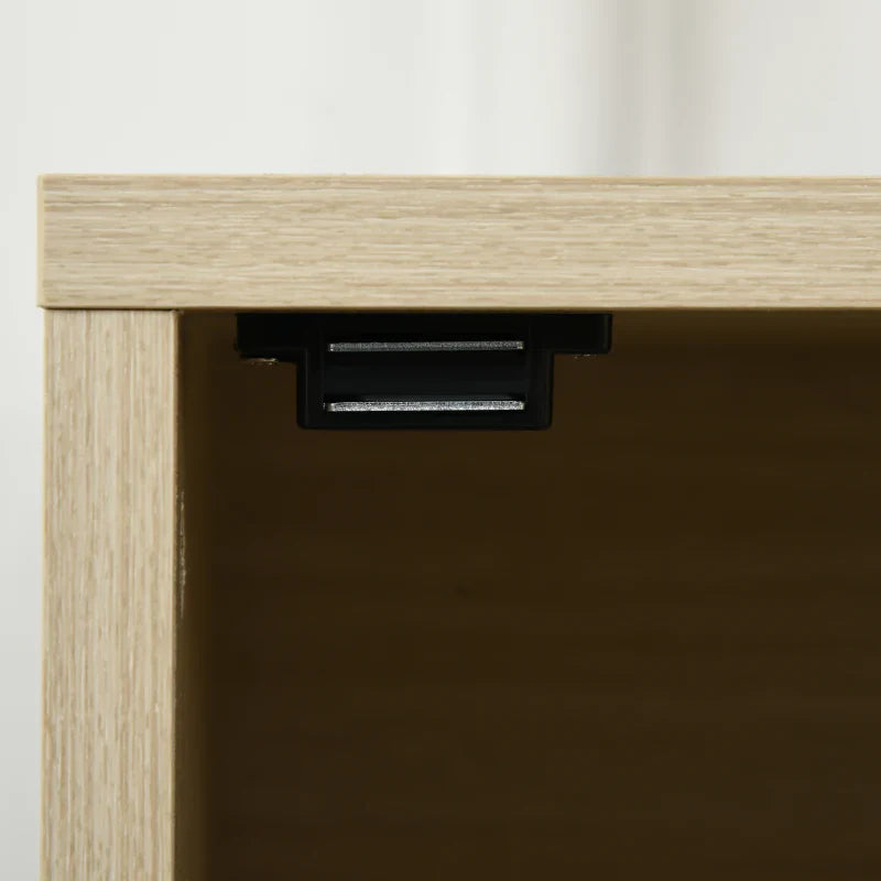 Mesa de Cabeceira com Porta de Vime Mesa de Cabeceira Estilo Cannage com Pés de Metal para Sala de Estar Dormitório 43x30x51 cm Madeira e Preto