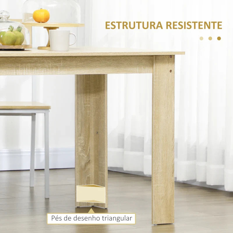 Mesa de Sala de Jantar para 4-6 Pessoas Mesa de Cozinha Retangular Estilo Moderno com Bancada de Melamina de Madeira Carga 50 kg 120x69x75 cm Carvalho