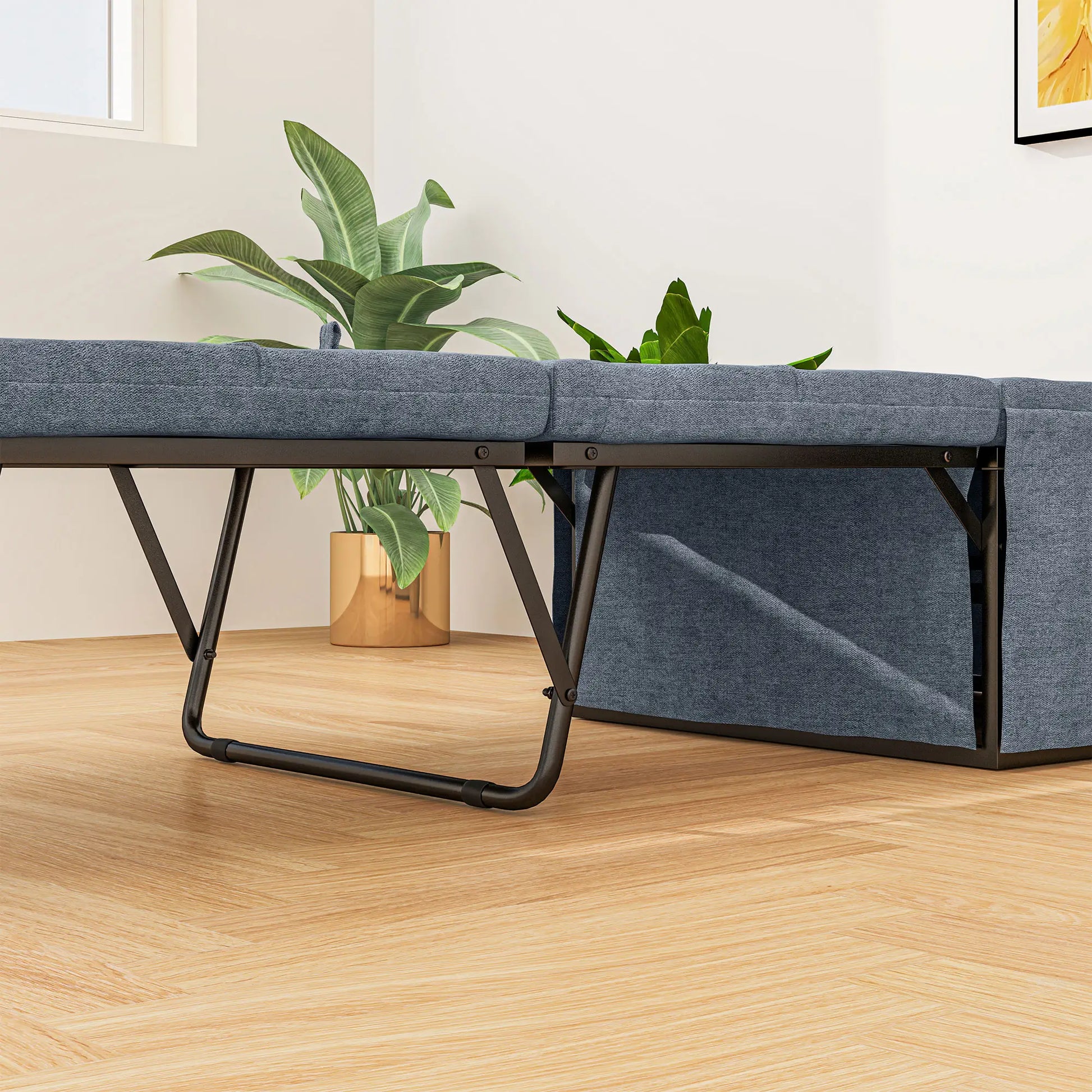 Cama Dobrável 68x180 cm com Colchão de Espuma Cama Dobrável para Convidados com Capa de Proteção Cama de Convidados Carga 120 kg Cinza