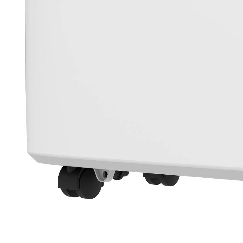 Desumidificador Elétrico 12L/Dia com 4 Modos 2 Velocidades Desligamento Automático Ecrã LED Temporizador Silencioso para Dormitório Sala de Estar Cozinha 29x18x49 cm Branco
