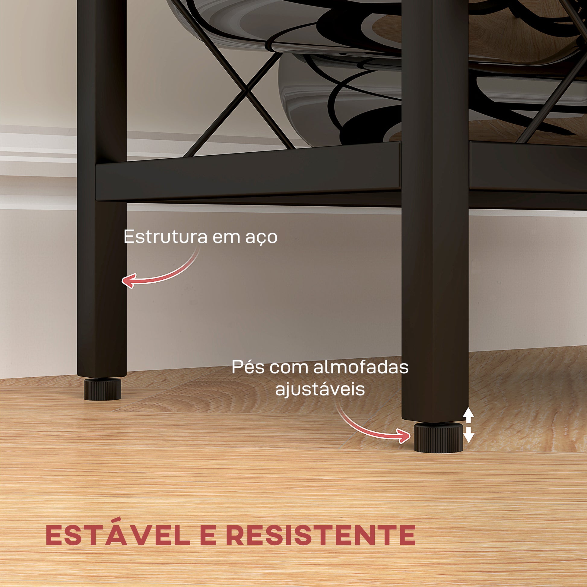 Suporte para Garrafas de Vinho para 10 Garrafas Suporte com Bancada de Vidro Temperado e Estrutura de Aço para Sala de Estar ou Jantar 41x22x41 cm Preto