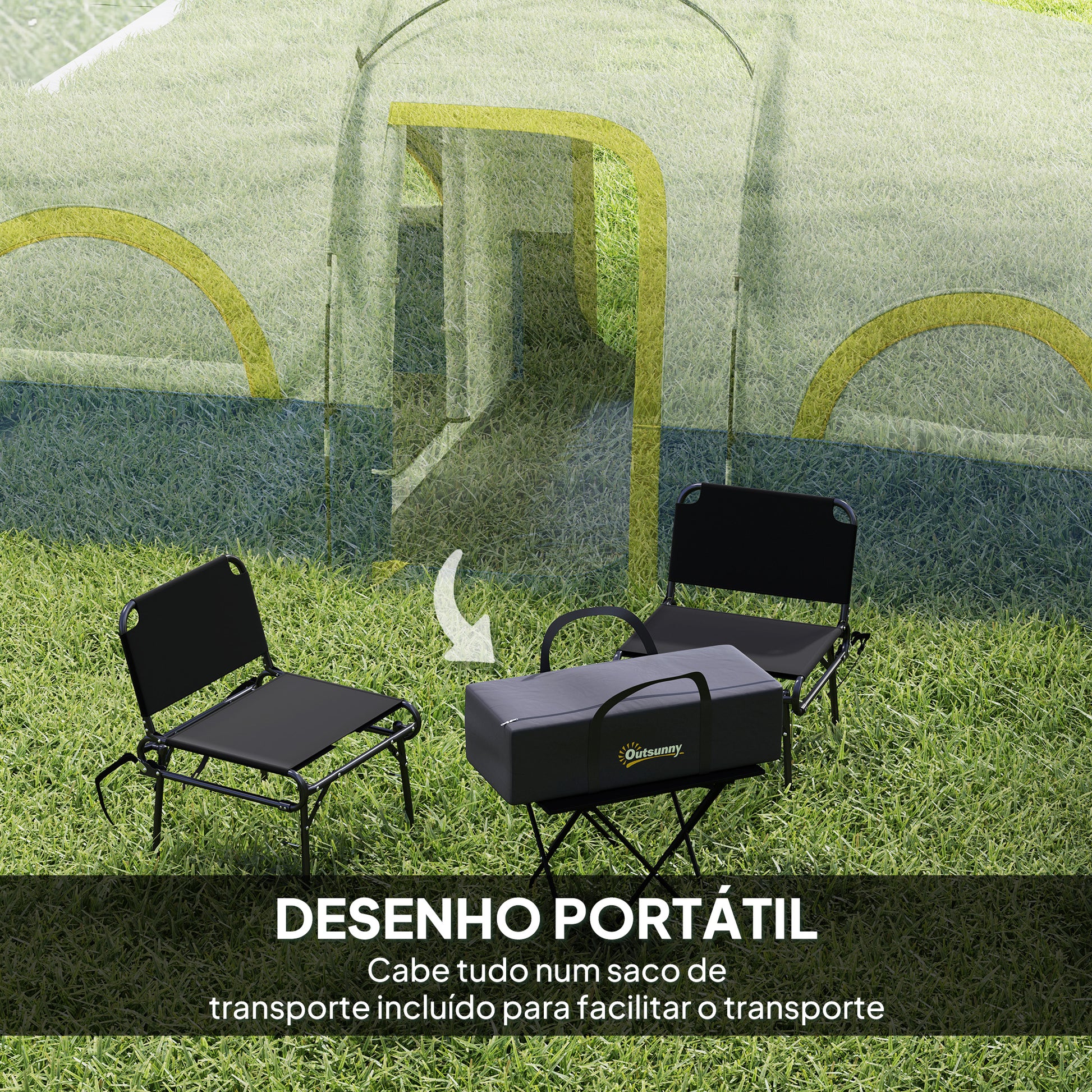 Tenda de Campismo Familiar Tipo Túnel Tenda para 4-6 Pessoas Impermeável 3.000 mm Tenda de Campismo Dobrável com 2 Quartos e Saco de Transporte 435x251x195 cm Azul e Cinzento