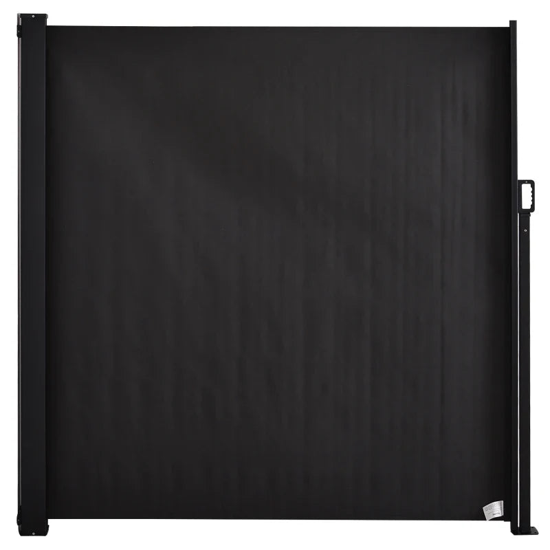 Toldo Lateral Retrátil de Exterior 350x180cm Toldo de Privacidade Extensível com Proteção Solar para Jardim Balção Alumínio e Poliéster Cinza Escuro