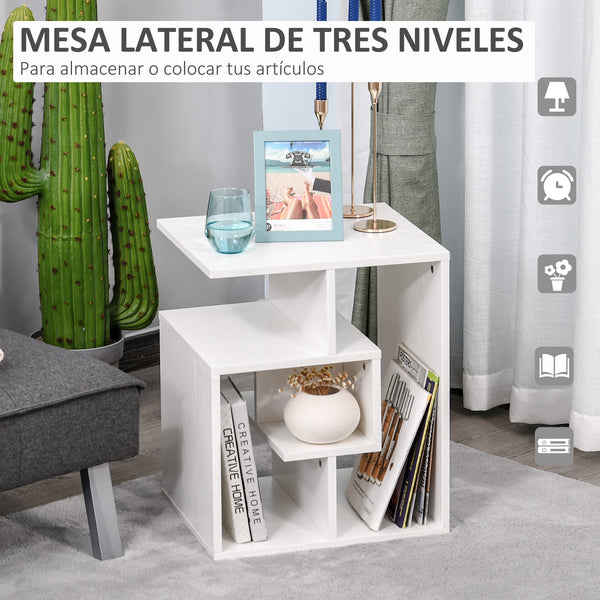 Mesa de Centro Mesa-de-Cabeceira Mesa de Café, Chá Mesas de Apoio para Sala Quarto Estante para Arrumação 45x40x55cm Branco