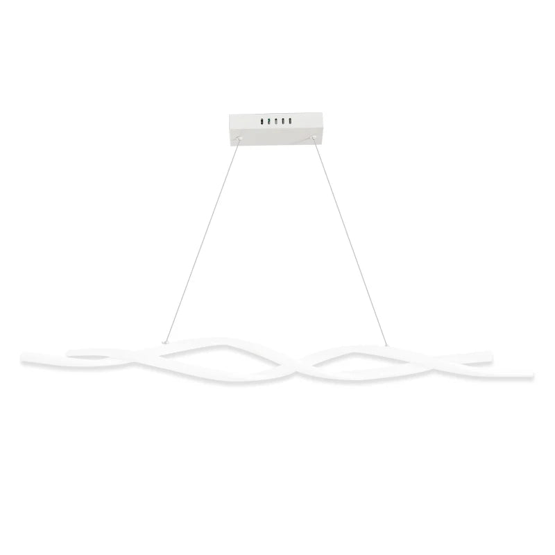 Candeeiro de Teto Moderno com LED IP20 38W 3700lm e Cordas Ajustáveis Candeeiro de Teto de Alumínio para Sala de Estar Sala de Jantar Dormitório 90x9x9cm Prata