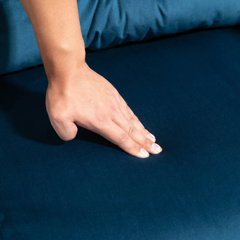 Poltrona Convertível em Cama Dobrável Poltrona 3 em 1 Convertível em Cama com Encosto Ajustável em 5 Níveis e Almofada Acolchoada para Escritório Sala de Estar Carga 120 kg 63x73x81 cm Azul