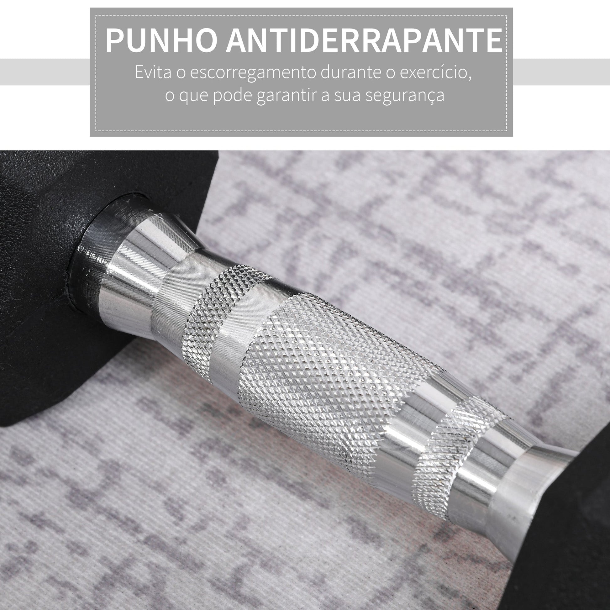 Conjunto de Halteres de 2x4kg com Barra Metálica e Cabeça Hexagonal Conjunto Pesos para Treino em Casa Ginásio 27,2x10,5 cm Preto e Prata