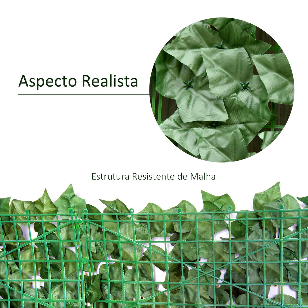 Vedação Artificial em Rolo 3m Vedação de Privacidade para Balcão Jardim Exterior Planta Decorativa de Parede PE Verde