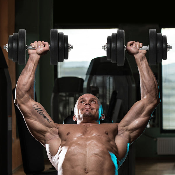 Conjunto de Halteres Pesos Fitness 40kg Ajustável Musculação com Barra de Aço e Discos para Ginásio Casa Preto e Prata – Modelo Rimini