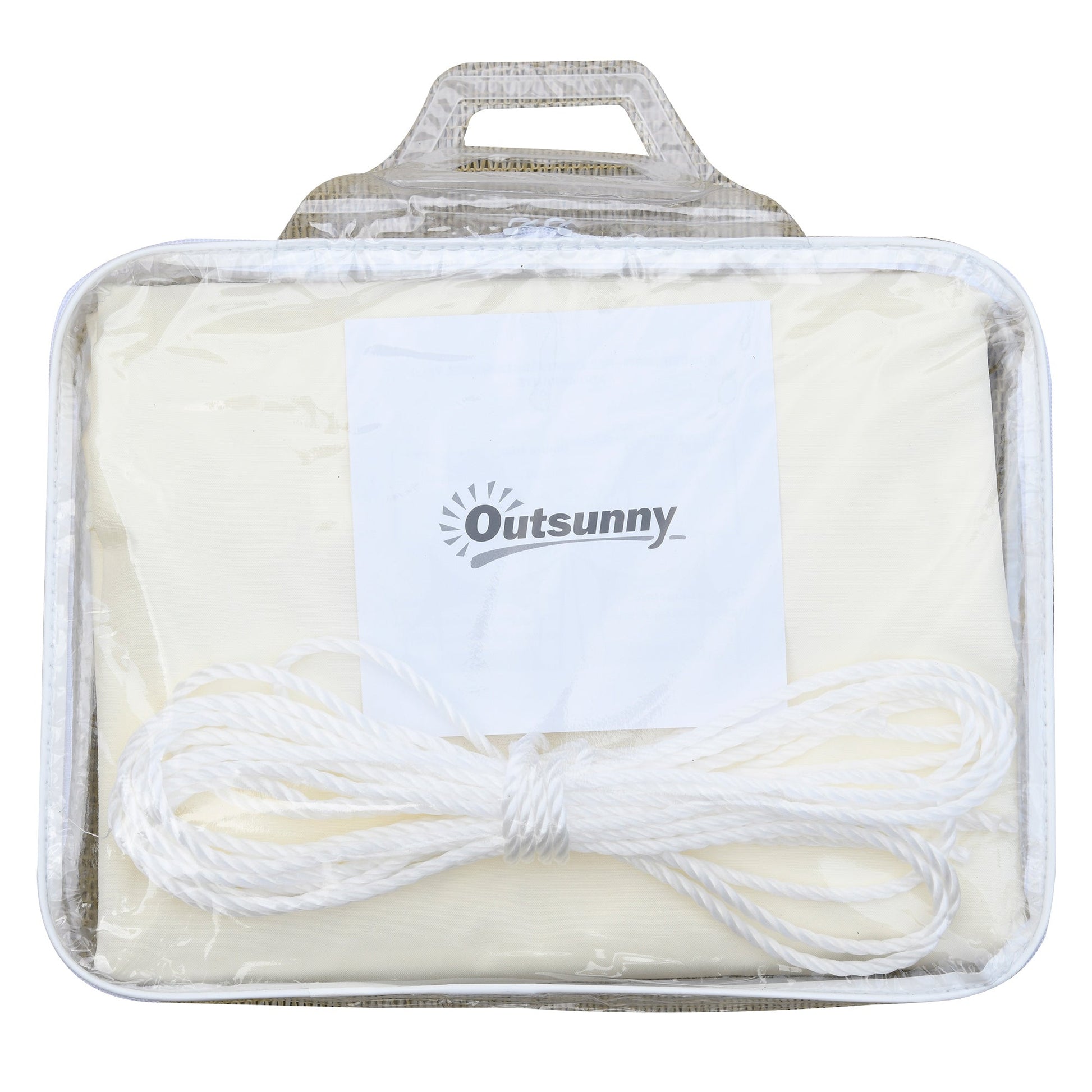 Vela de Sombra Retangular 3x4 m Toldo Vela de Poliéster com Proteção UV Aneis em Forma de D e Cordas para Jardim Pátio Piscina Creme
