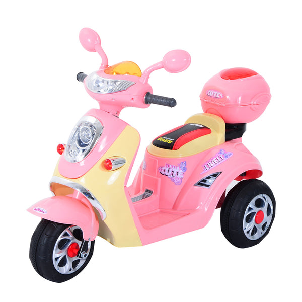 ® Carro de triciclo Moto elétrica infantil com Bateria para crianças com mais de 3 anos 108x51x75cm Rosa