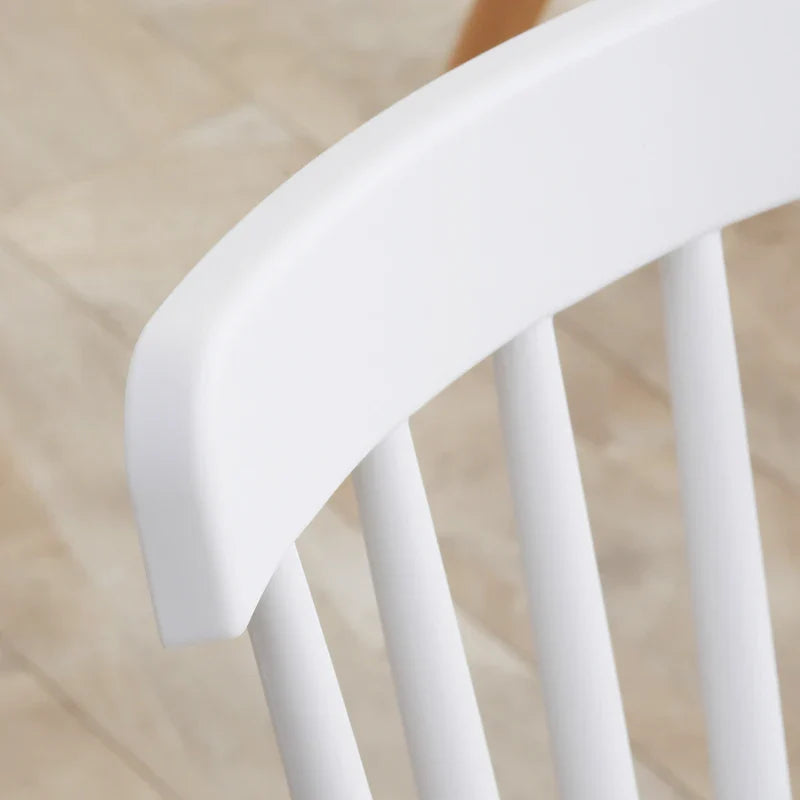 Conjunto de 4 Cadeiras Estilo Nórdico Cadeiras de Cozinha com Encosto Alto Assento de Polipropileno e Pés de Madeira de Faia Carga Máx. 120kg 48x52,5x83cm Branco e Madeira