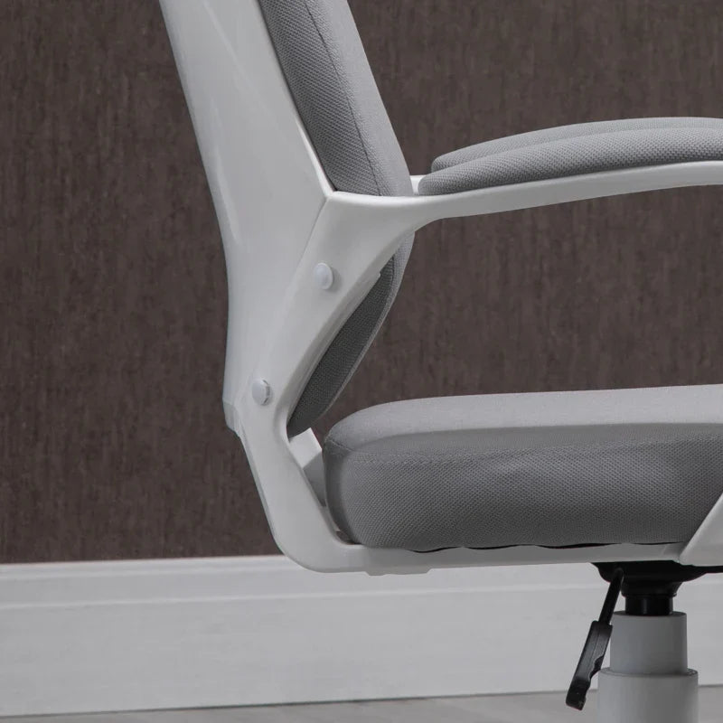 Cadeira de escritório ergonômica ajustável em altura giratória com apoio de braços Apoio de cabeça e encosto alto 63x65x113-123 cm Cinza