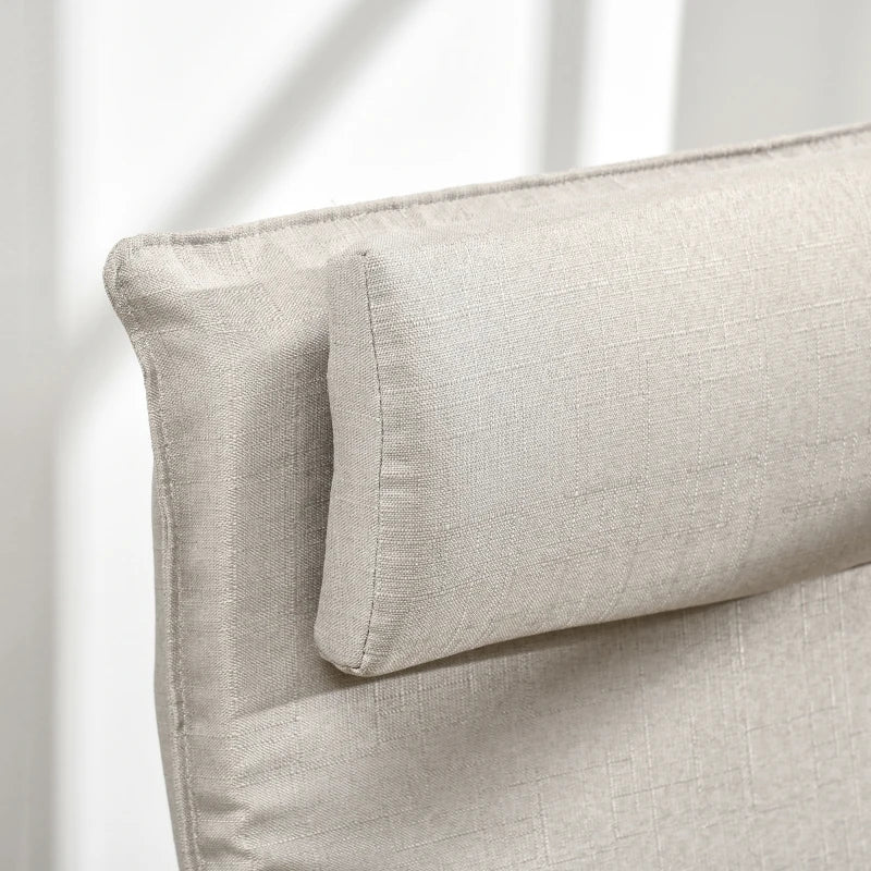 Poltrona Otomana de Sala de Estar Estofada em Tecido Poltrona Moderna com Encosto Alto Apoio para os Braços e Almofada Removível para Dormitório Escritório Carga Máxima 120kg 67x69x100cm Cinza
