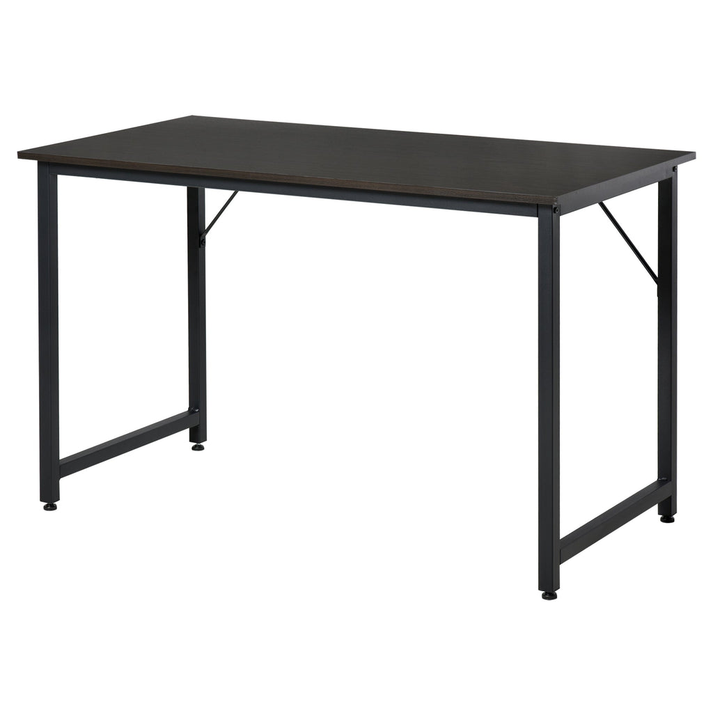 Secdretária Mesa de Computador com Pés Ajustáveis e Estrutura em Aço Secretária Estilo Moderno Capacidade de Carga 70 kg 120x60x73 cm Marrom Escuro e Preto