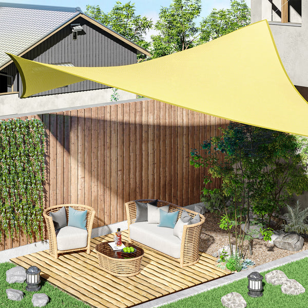 Vela de Sombra Retangular 3x4 m Toldo Vela de Poliéster com Proteção UV Aneis em Forma de D e Cordas para Jardim Pátio Piscina Areia