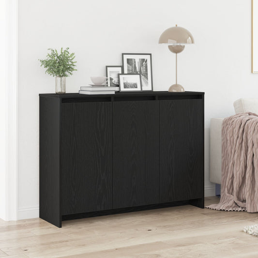Buffet vidaXL Preto Carvalho 102x33x75 cm Madeira de engenharia