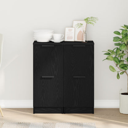 Buffets 2 pcs em Carvalho Preto, 30x30x70 cm, Feito de Madeira Derivada