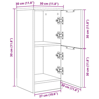 Buffets 2 pcs em Carvalho Preto, 30x30x70 cm, Feito de Madeira Derivada