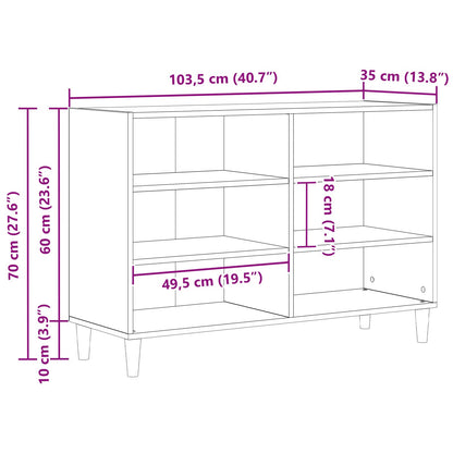 Buffet vidaXL Preto Carvalho 103,5x35x70 cm Madeira de Engenharia