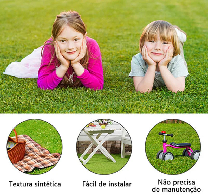 Relva Artificial 25 mm Rolo de Relva Artificial de 300x100 cm Realista com Orifícios de Drenagem para Varanda Jardim Pátio Verde