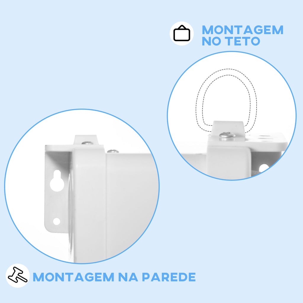 Tela de Projeção Manual 100 Polegadas Tela de Projeção Portátil Formato 16:9 com Altura Ajustável para Interior e Exterior Cinema em Casa 236,8x8x158 cm Branco