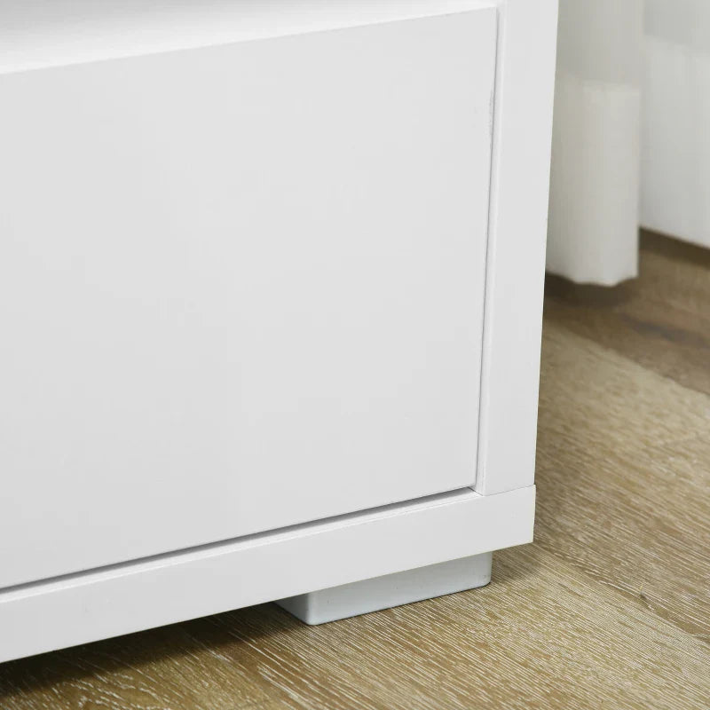 Cómoda Moderna com 4 Gavetas Cómoda de Madeira para Dormitório Sala de Estar Carga Máxima 40 kg 70x37x75 cm Branco e Madeira