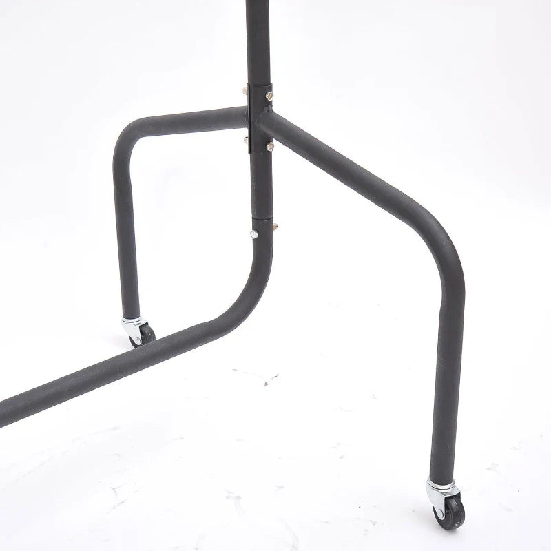 Charriot com Rodas 150x60x170 cm Organizador de Roupas com Rodas para Dormitório Entrada Corredor Preto