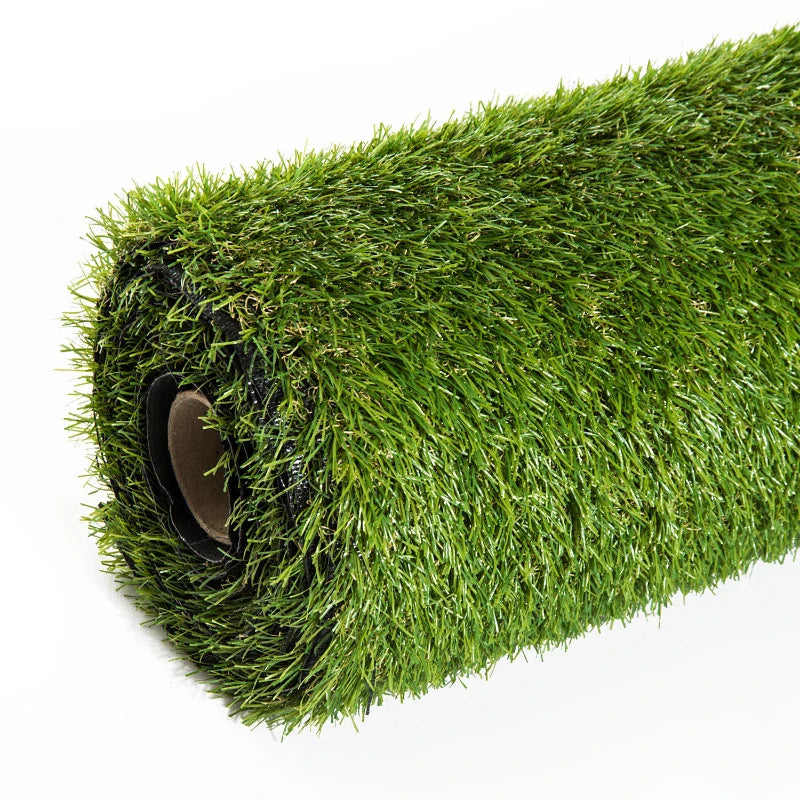 Relva Artificial 25 mm Rolo de Relva Artificial de 300x100 cm Realista com Orifícios de Drenagem para Varanda Jardim Pátio Verde
