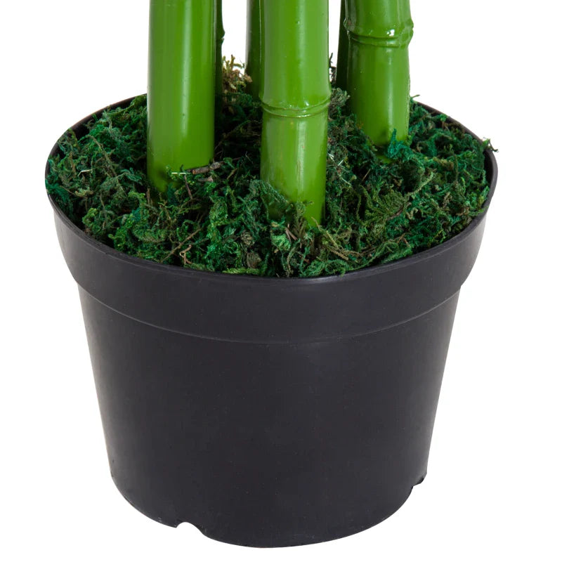 Bambú Artificial 180cm com Ramos Realistas Planta Sintética Decorativa com Vaso para Sala de Estar Escritório Ø20x180cm Verde