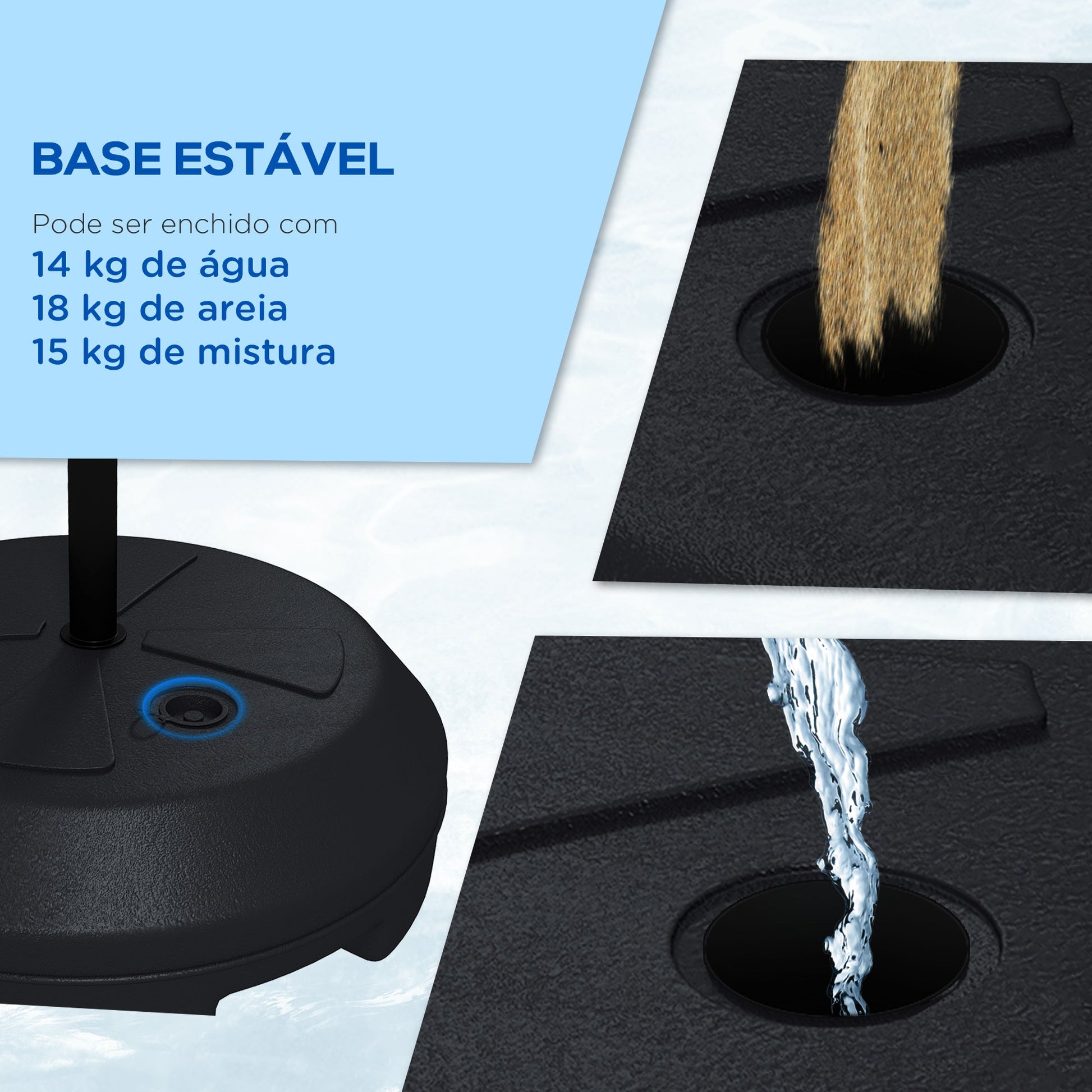 SPORTNOW Tabela de Basquetebol com Altura Ajustável 129-179 cm Aro de Basquetebol com Alvo Magnético e Dardos Base Reenchível Ø38x129-179 cm Preto
