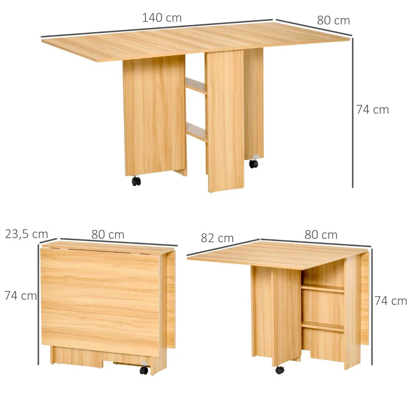 Mesa Dobrável Atman - Carvalho - Design Nórdico - Leva-Me Contigo - Móveis & Decoração