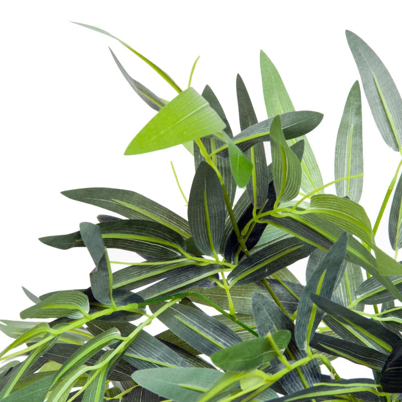 Bambú Artificial 180cm com Ramos Realistas Planta Sintética Decorativa com Vaso para Sala de Estar Escritório Ø20x180cm Verde