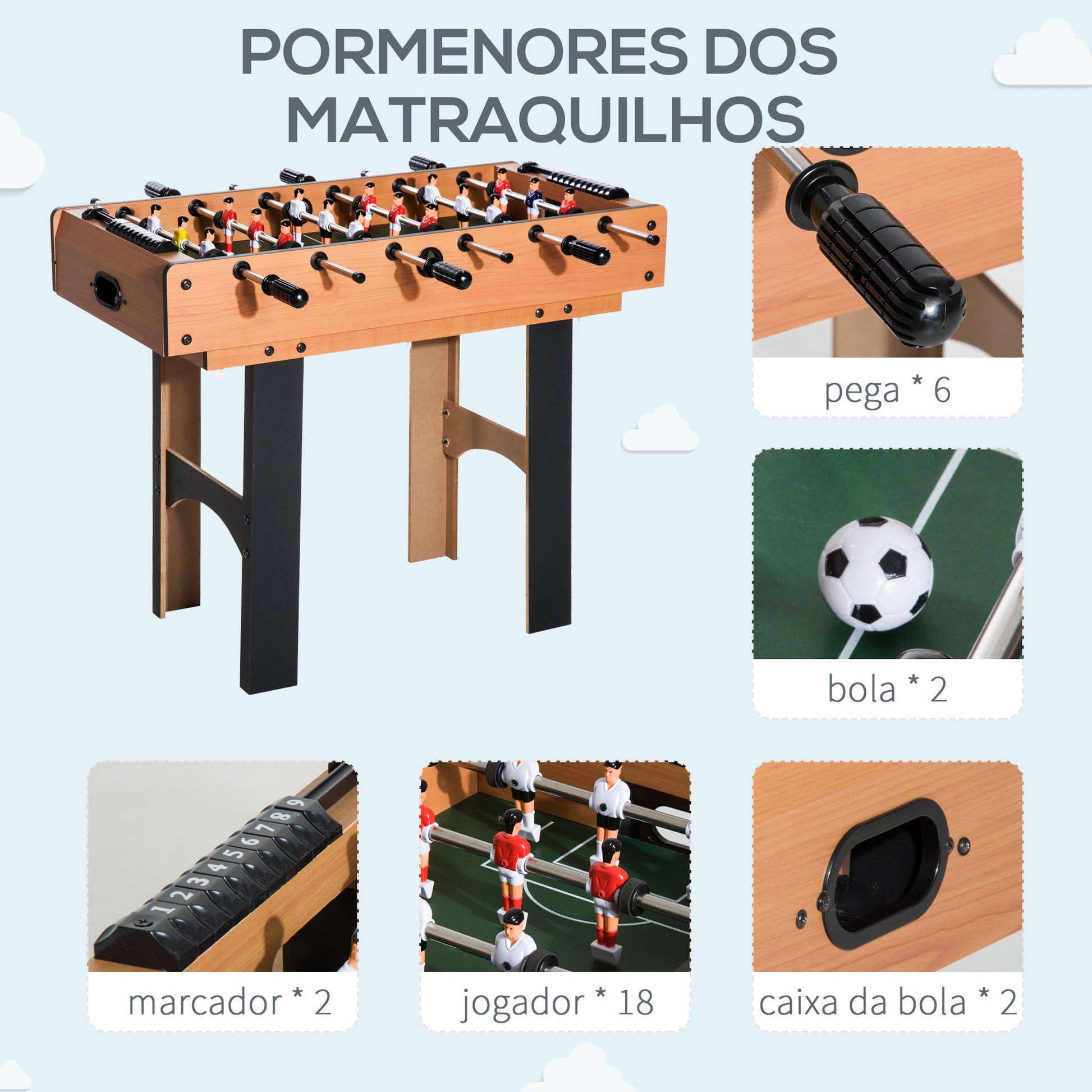 Mesa Multi-Jogos 4 em 1 Mesa de Jogos para Crianças acima de 6 Anos Matraquilho para Crianças Mesa de Bilhar Mesa de Ping-Pong e Hóquei de Mesa 87x43x73 cm Madeira e Preto