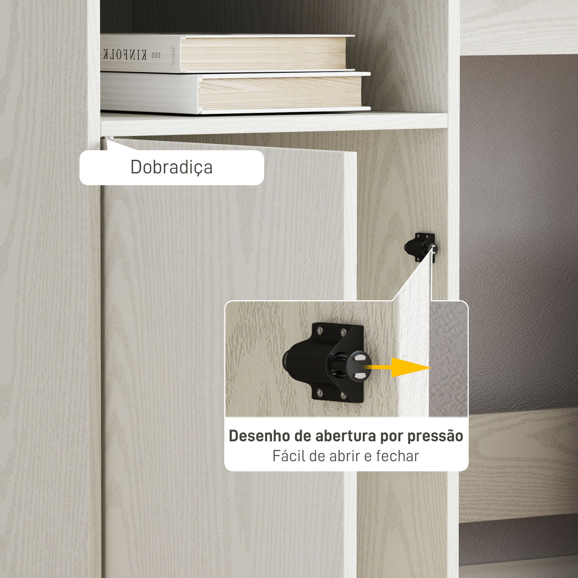 Secretária Moderna com Prateleiras Secretária com Compartimentos Abertos e Suporte para Monitor Mesa de Estudo para Dormitório Escritório 108x50x94 cm Creme
