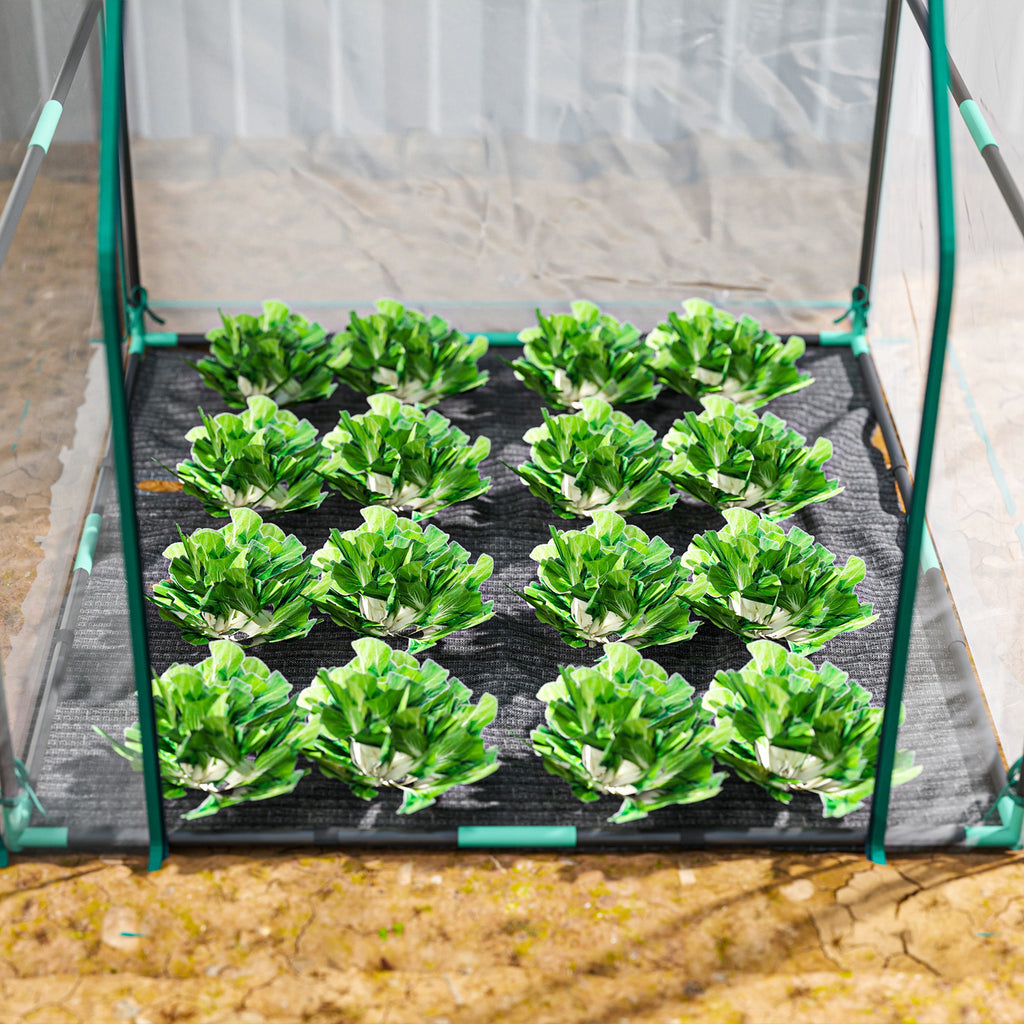 Estufa Pequena Estufa de Exterior Porta com Fecho de Correr Base de Tecido PE Impermeável e Estrutura de Aço Estufa para Cultivar Plantas Flores 90x90x105 cm Transparente