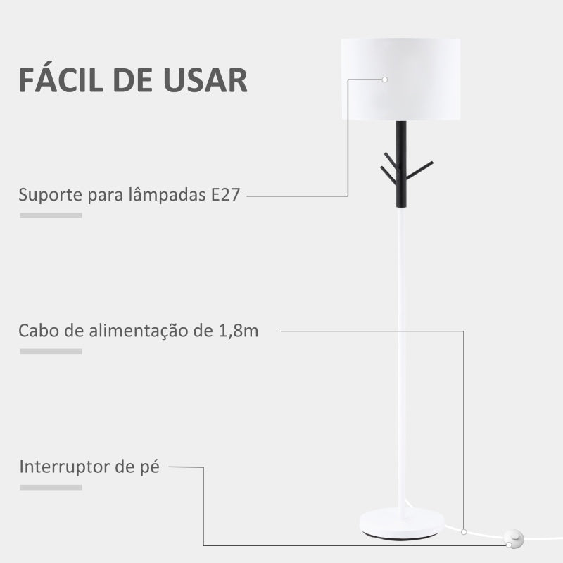 Candeeiro de Pé Cabs - Preto e Branco - Design Contemporâneo - Leva-Me Contigo - Móveis & Decoração