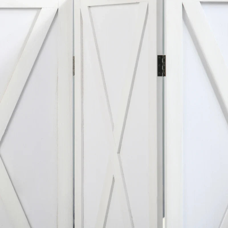 Biombo de 4 Paineis Separador de Ambientes Dobrável 182x170cm Divisória para Espaços de Madeira Decoração Elegante para Dormitório Sala de Estar Branco